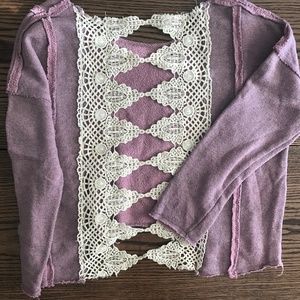 Free People Lace Back Pullover